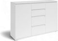 Modernes weisses Sideboard mit grosszuegigem Stauraum, kompakte Wohnkommode mit Massen 119 x 84 x 35 cm