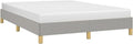 Hellgraues Stoff-Doppelbett mit stabilem Lattenrost, modernes gepolstertes Schlafzimmerbett 140 x 200 cm